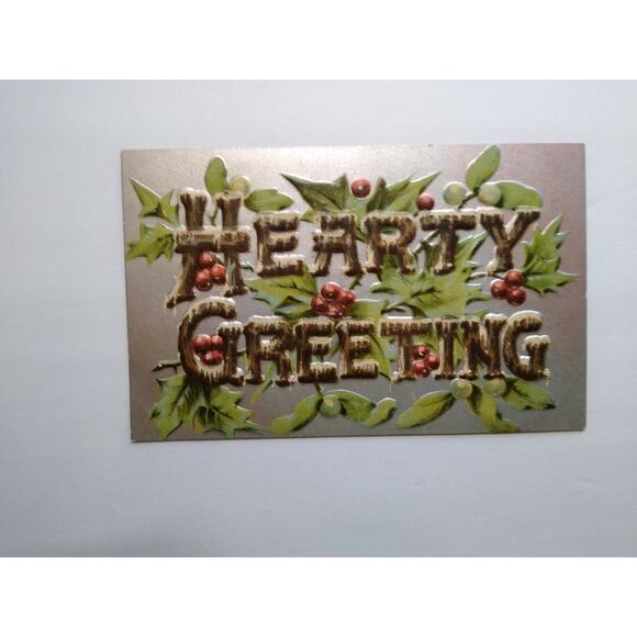 Vintage Christmas Postcard Valentine Series UNC Union Neyes Co Embossed Greeting - Picture 5 of 5
